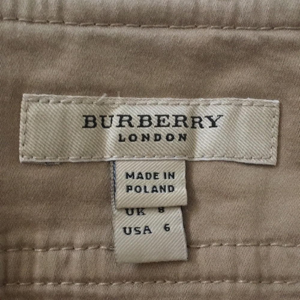 Burberry London khaki safari skirt Cargo Authentic Button Side - Picture 7 of 8